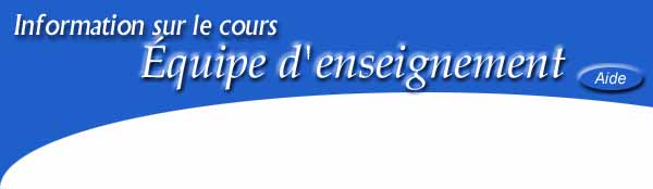 Equipe d'enseignement